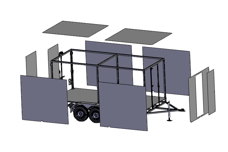 3D model design of enclosed trailer 